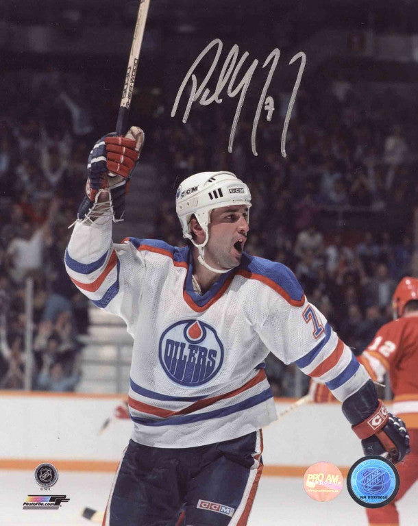 Paul Coffey Autographed Edmonton Oilers 36x44 Framed Jersey Display