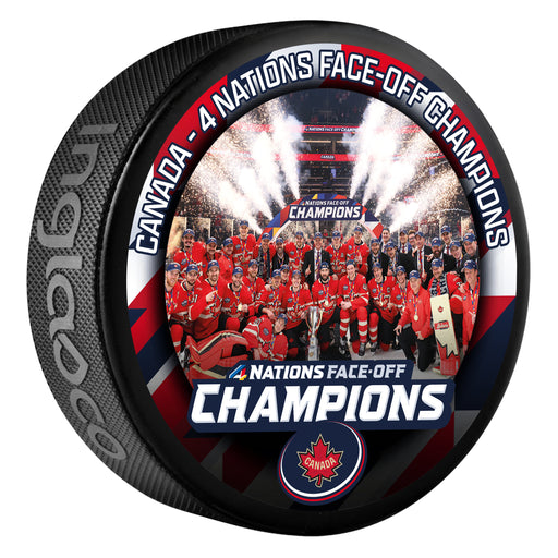 Canada Champions Team Celebration 4 Nations Face-Off 2025 Championship Souvenir Collectors Puck