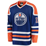 Mark Messier Edmonton Oilers Vintage Blue Autographed Fanatics Replica Jersey