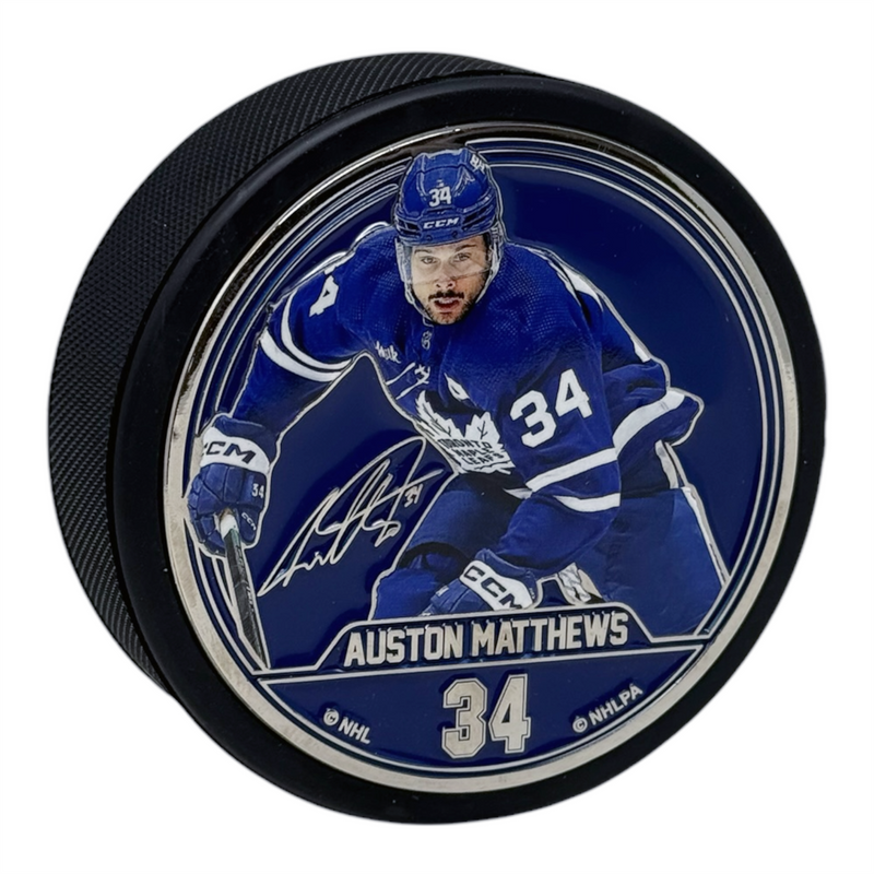 Auston Matthews Toronto Maple Leafs 2D Medallion Puck