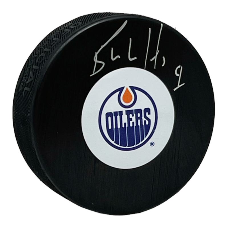 Bernie Nicholls Signed Edmonton Oilers Puck