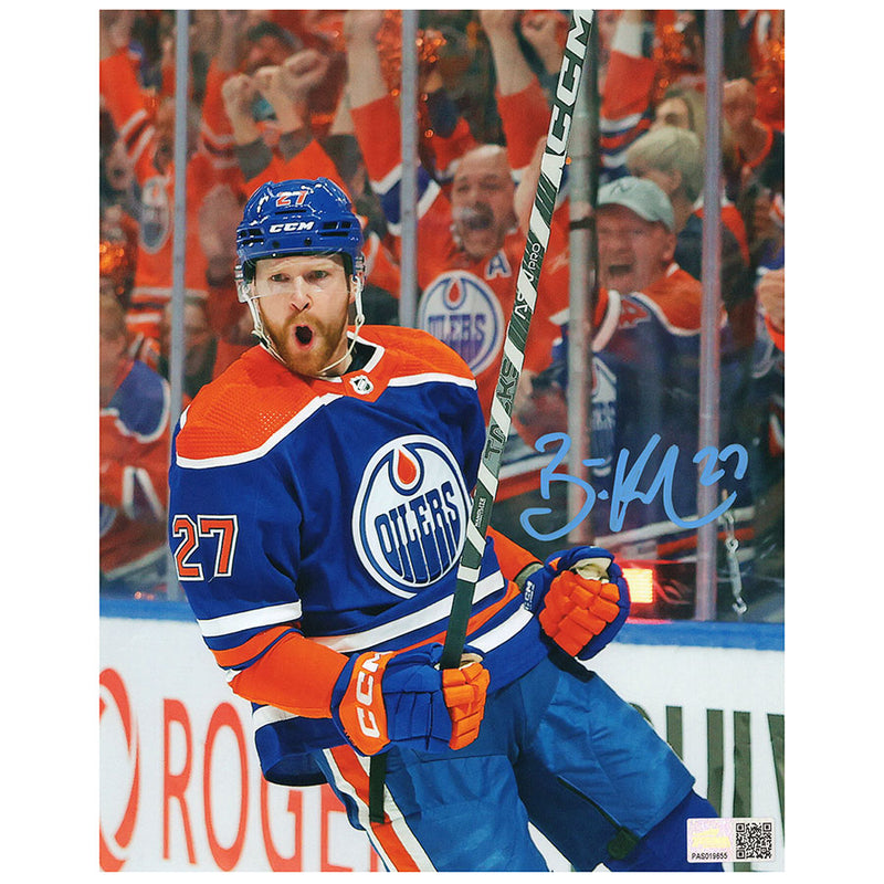 Brett Kulak Signed Edmonton Oilers Playoff Goal Celebration 8x10 Photo