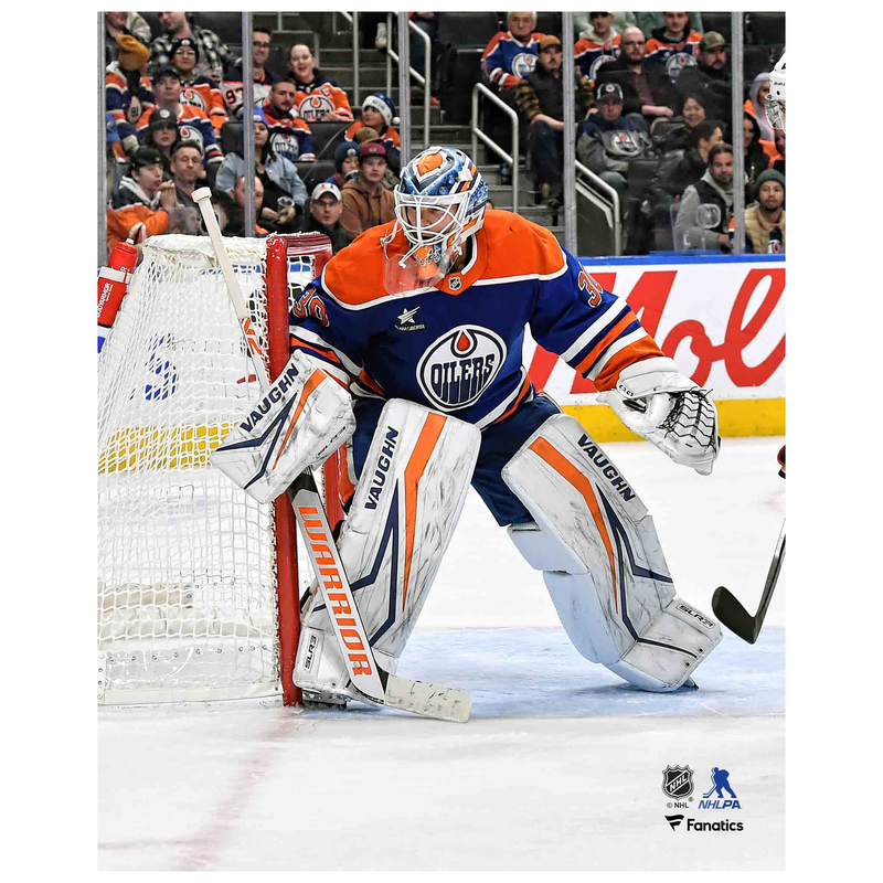 Calvin Pickard Edmonton Oilers Home Action 8x10 Photograph