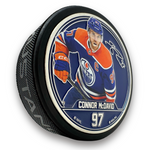 Connor McDavid Edmonton Oilers 2D Medallion Puck