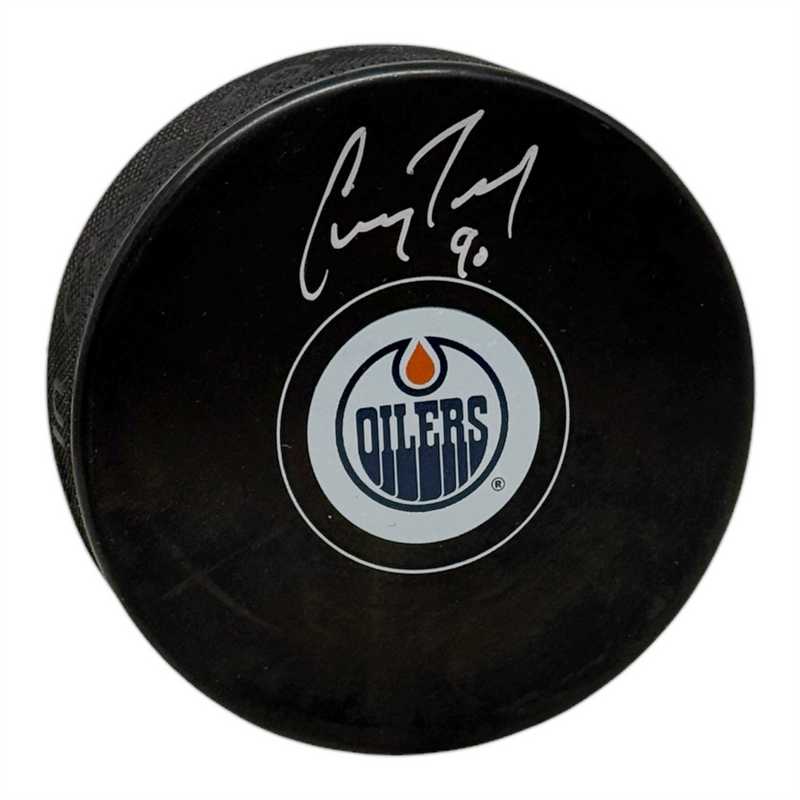 Corey Perry Signed Edmonton Oilers Puck Small Size Logo