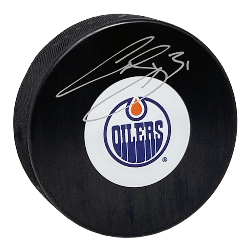 Curtis Joseph Signed Edmonton Oilers Puck