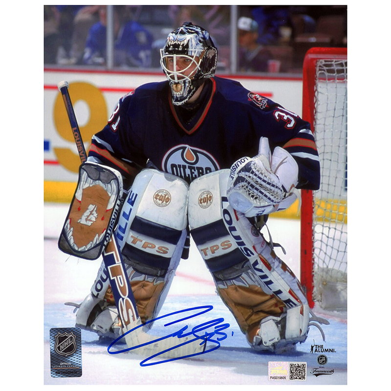 Curtis Joseph Signed Edmonton Oilers Watching The Play 8x10 Photo