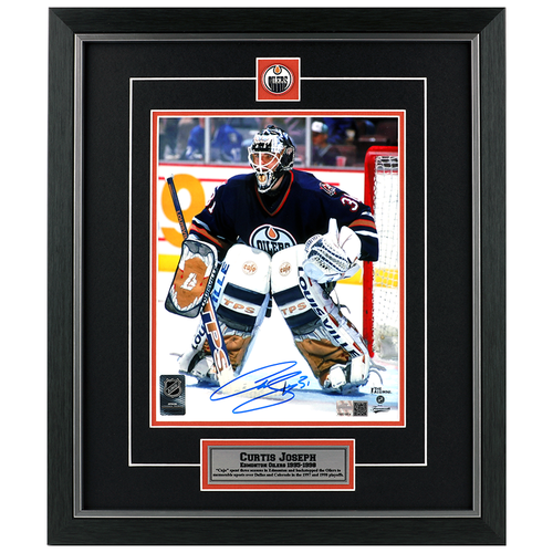 Curtis Joseph Signed Edmonton Oilers Watching The Play 8x10 Photo