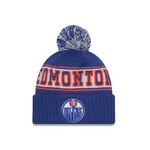 Edmonton Oilers 2024 New Era Retro Cuffed Knit Hat with Pom