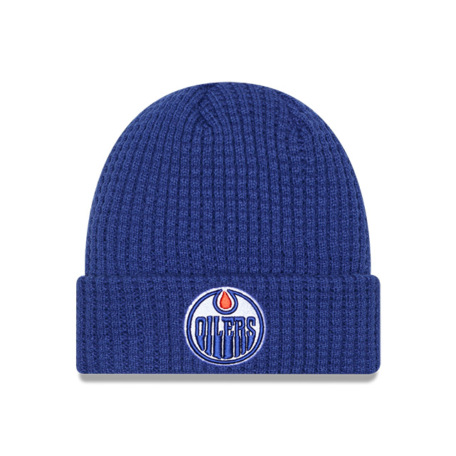 Edmonton Oilers 2024 New Era Waffle Cuffed Knit Hat