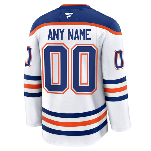 Edmonton Oilers Fanatics CUSTOM Premium White Jersey w/ On Ice Cresting