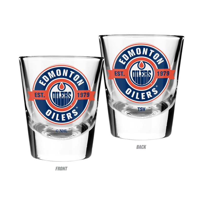 Edmonton Oilers 2oz Shot Glass Coffee Label