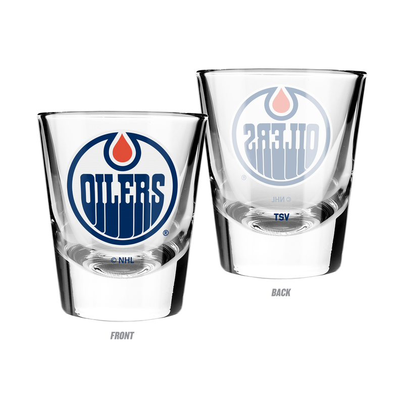 Edmonton Oilers 2oz Shot Glass Primary Logo