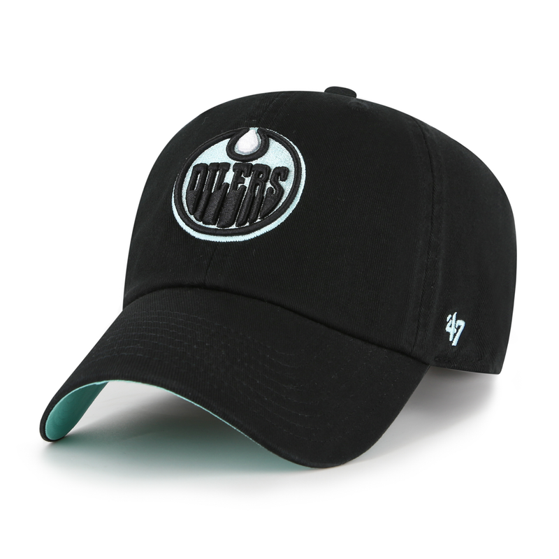 Edmonton Oilers Black Mint Double Under '47 Clean Up Hat