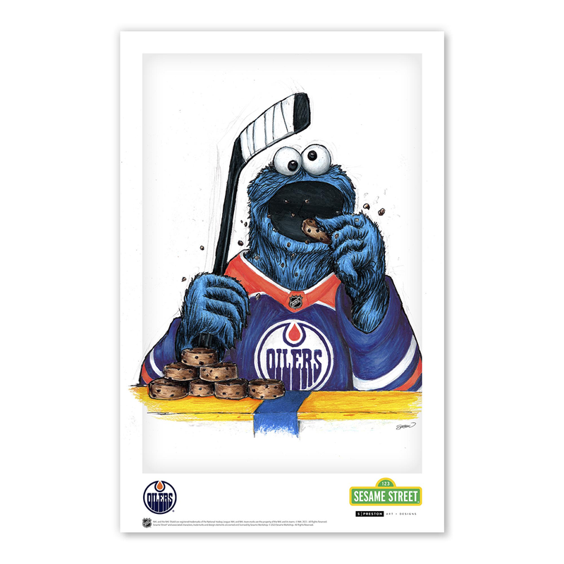 Adam Henrique Edmonton Oilers Autographed Sesame Street Cookie Monster 11x17 Poster Print