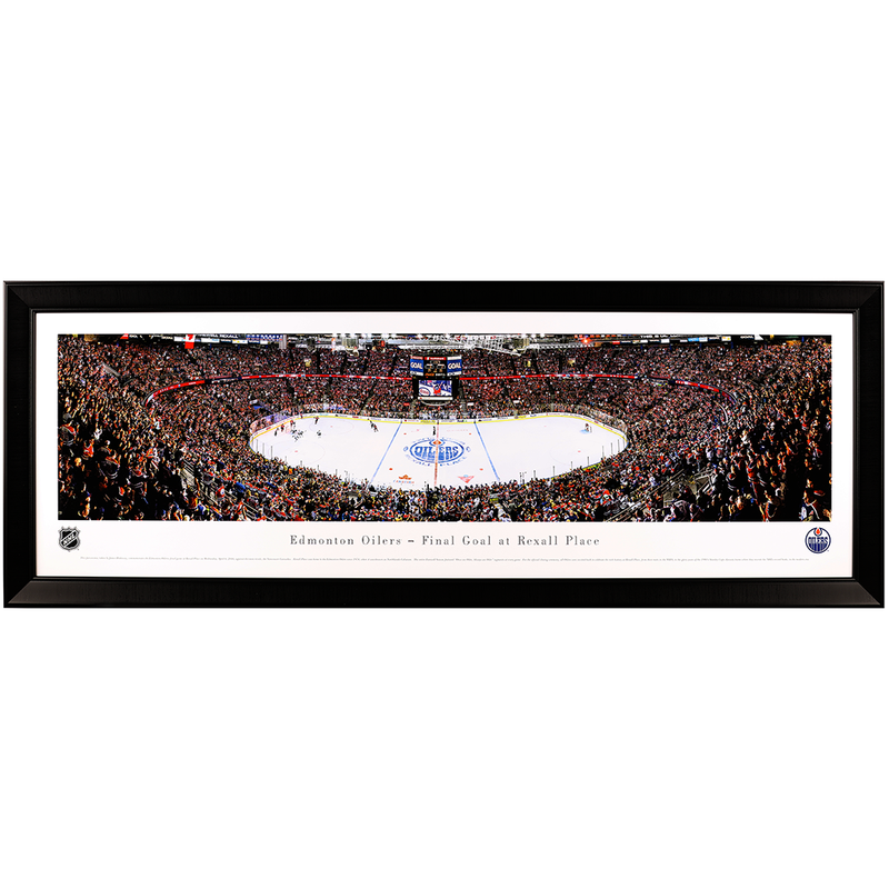 Edmonton Oilers Last Goal At Rexall Place Panoramic Print Framed