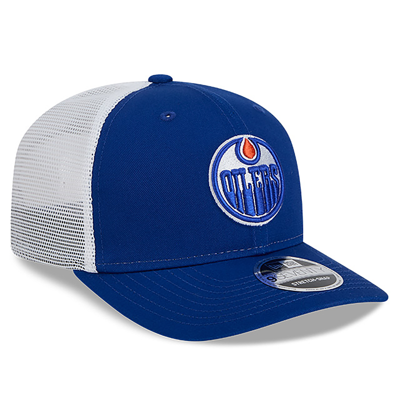 Edmonton Oilers New Era Basic Logo 9SEVENTY Stretch Snap Trucker Hat