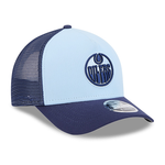 Edmonton Oilers New Era Color Pack Glacial Blue 9FORTY M-Crown A-Frame Snapback Trucker Hat