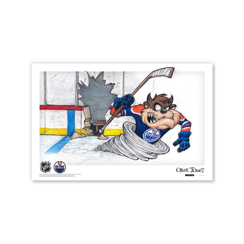 Adam Henrique Edmonton Oilers Autographed Looney Tunes Taz 11x17 Poster Print