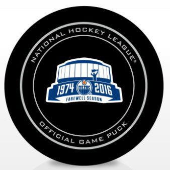 Ryan Nugent-Hopkins Edmonton Oilers Autographed Farewell Coliseum Official Game Puck