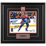 Evan Bouchard Signed Edmonton Oilers Blue Action 8x10 Photo