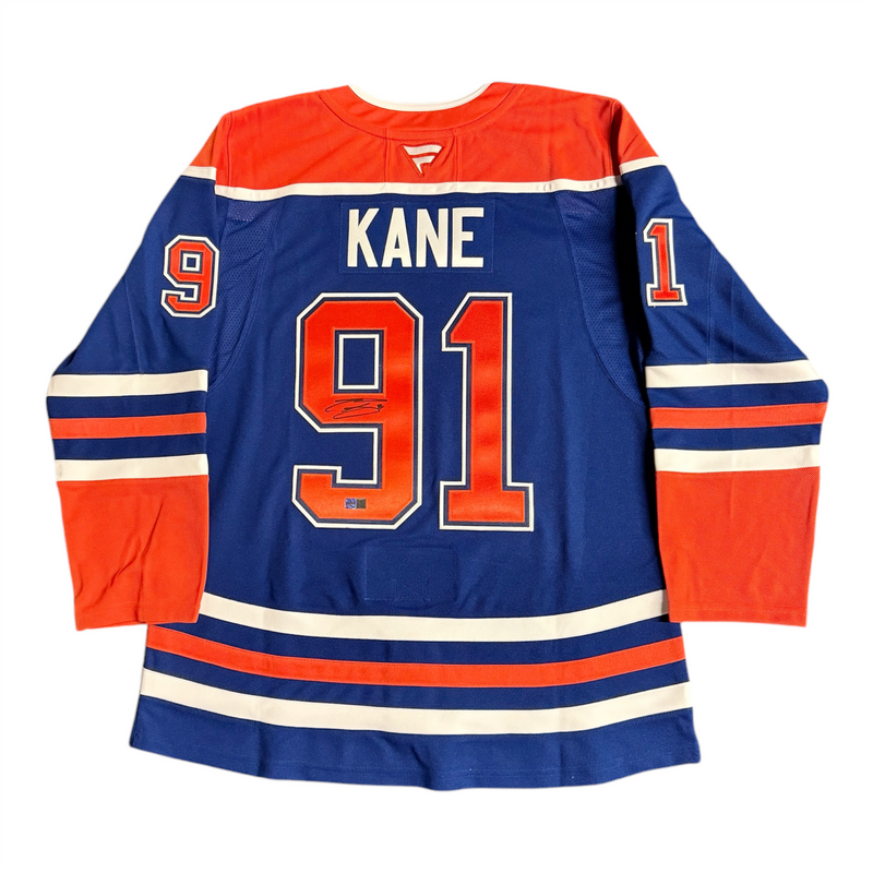 Evander Kane Signed Edmonton Oilers Fanatics Home Royal Premium Jersey