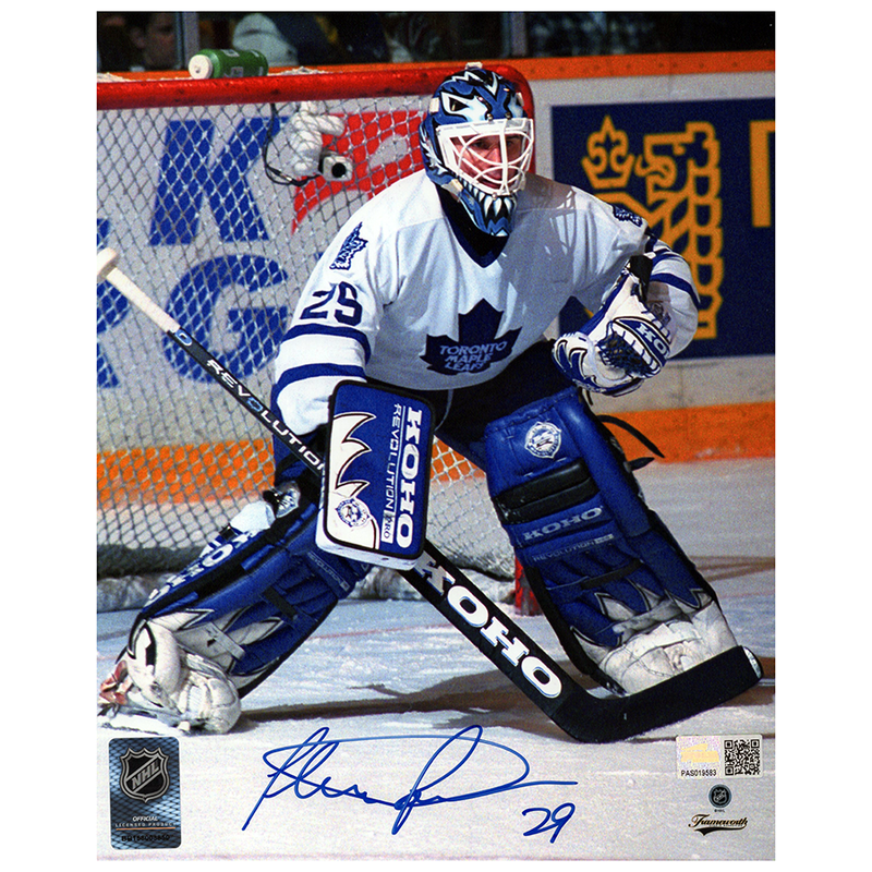 Felix Potvin Signed Toronto Maple Leafs Watching The Play 8x10 Photo