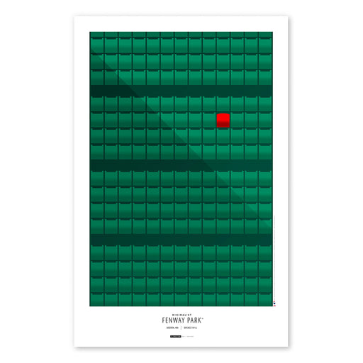 Fenway Park "Lone Red Seat" Minimalist Stadium 11x17 Poster Print