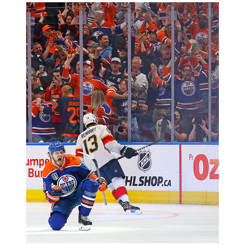 Mattias Janmark Edmonton Oilers Autographed Game 4 Stanley Cup Goal Celebration 8x10 Photo