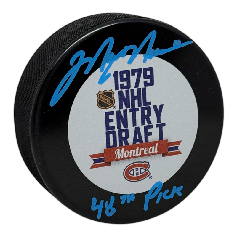 Mark Messier Signed 1979 NHL Draft Puck Inscribed