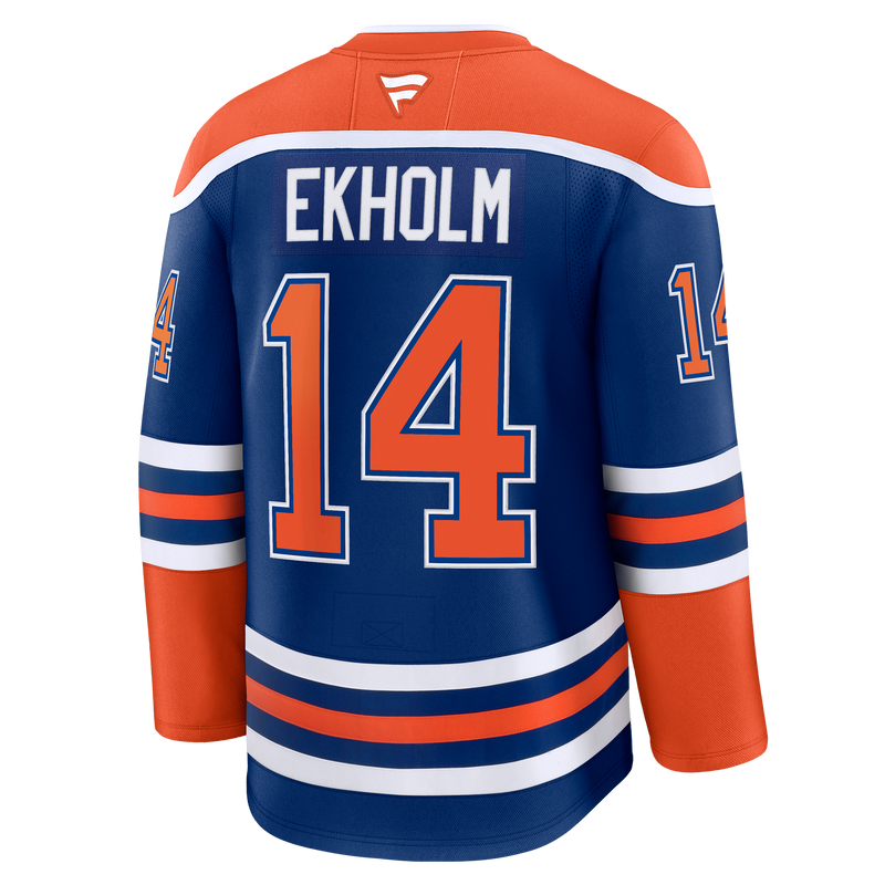 Mattias Ekholm Edmonton Oilers Autographed Fanatics Home Royal Premium Jersey