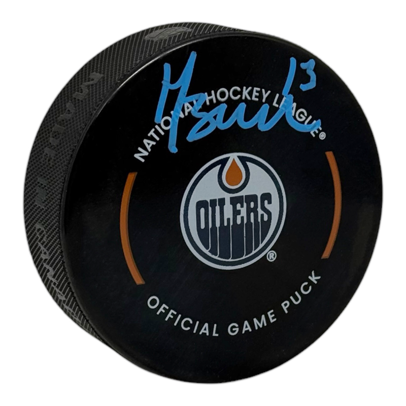 Mattias Janmark Signed Edmonton Oilers Official Game Puck