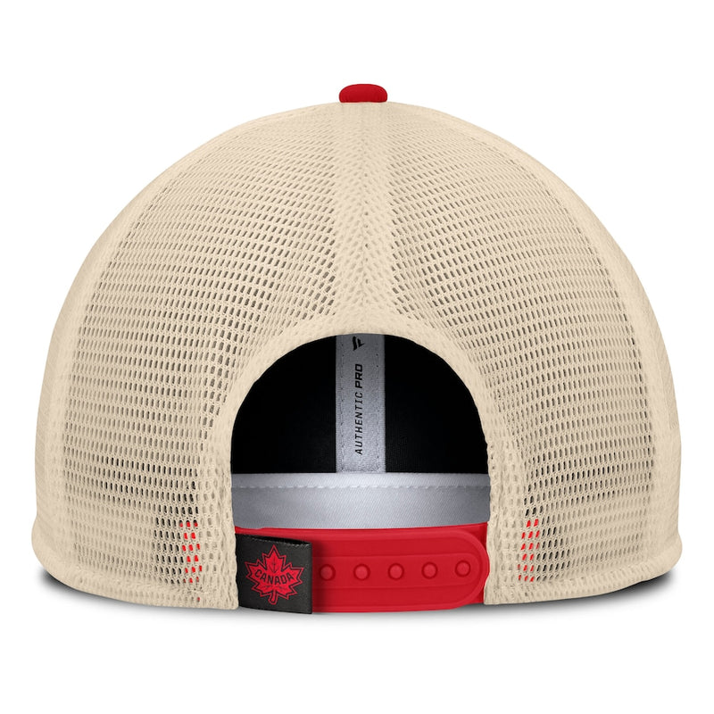 Canada Fanatics Black/Red 2025 4 Nations Face-Off Mesh Snapback Hat