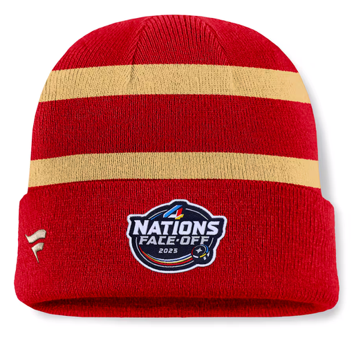 Men's Canada Fanatics Red 2025 4 Nations Face-Off Team Cuffed Knit Hat