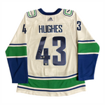 Quinn Hughes Signed Vancouver Canucks adidas Road White Authentic Jersey