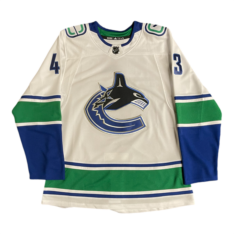 Quinn Hughes Signed Vancouver Canucks adidas Road White Authentic Jersey