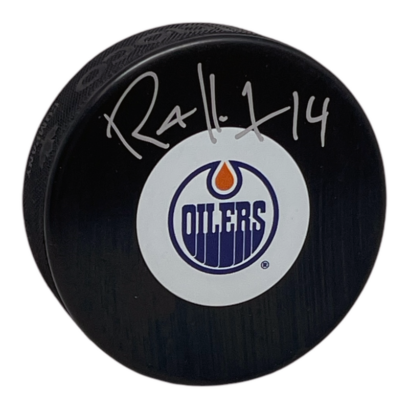 Raffi Torres Signed Edmonton Oilers Puck Mid Size Logo