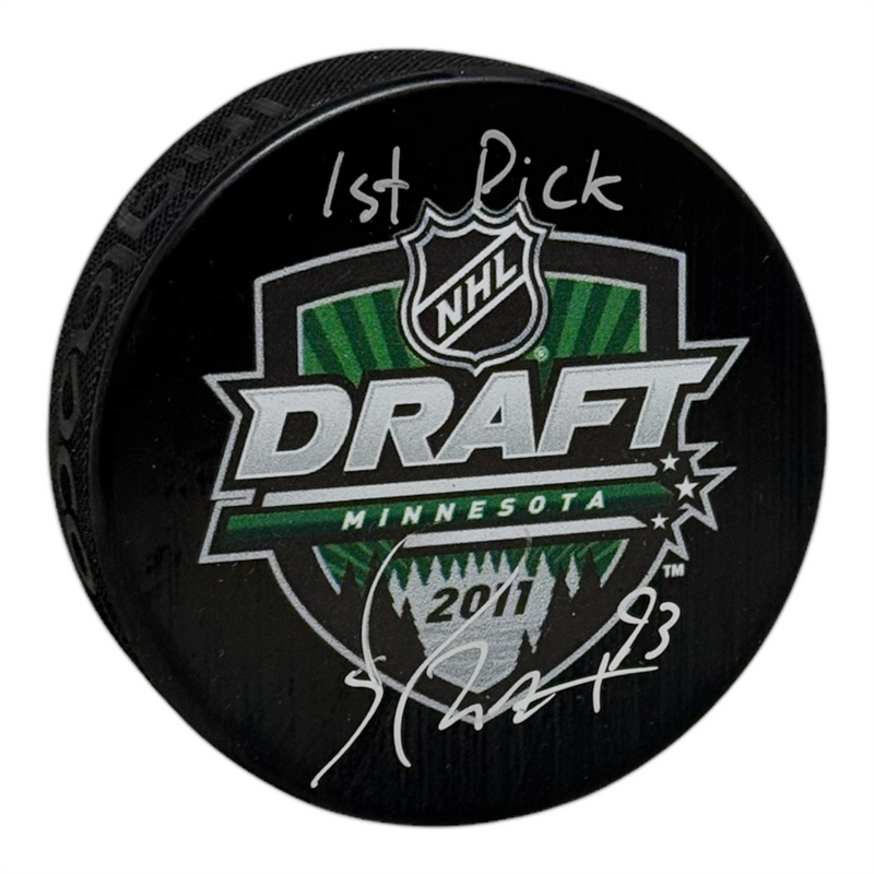 Ryan Nugent-Hopkins Signed & Inscribed Edmonton Oilers 2011 Minnesota Draft Puck