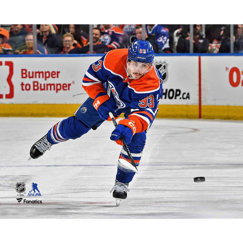 Ryan Nugent-Hopkins Edmonton Oilers Autographed Blue Action Shooting 11x14 Photo