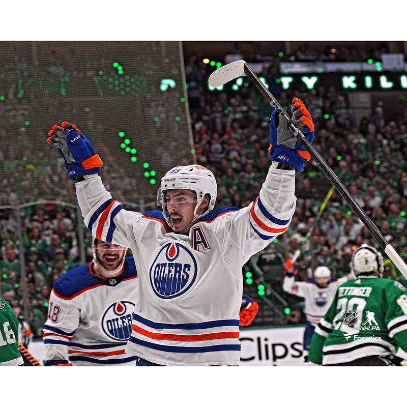 Ryan Nugent-Hopkins Edmonton Oilers Autographed White Action Goal Celebration 11x14 Photo