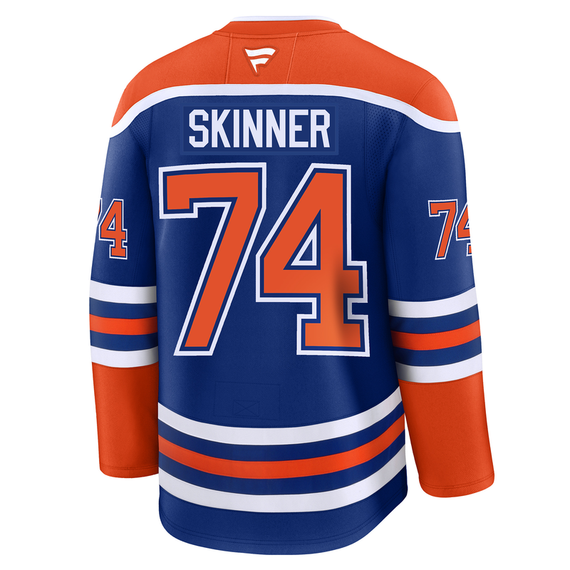 Stuart Skinner Edmonton Oilers Fanatics Premium Home Jersey with On Ice Cresting