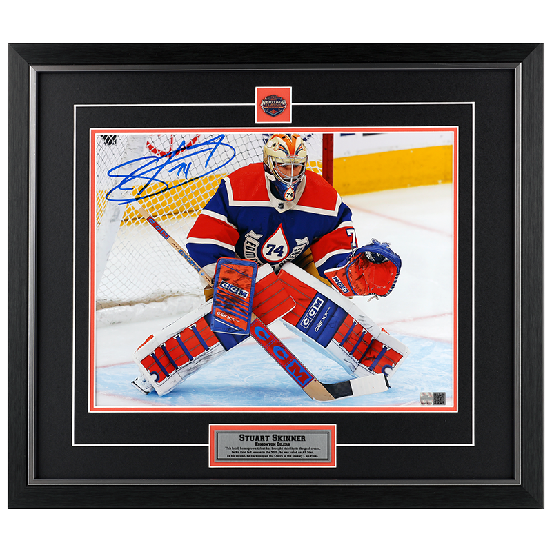 Stuart Skinner Signed Edmonton Oilers Heritage Classic - Action - 11x14 Framed Photo