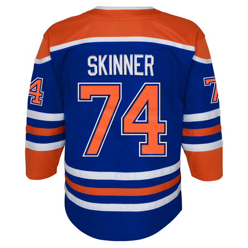 Stuart Skinner Youth Edmonton Oilers Home Blue Premier Replica Jersey