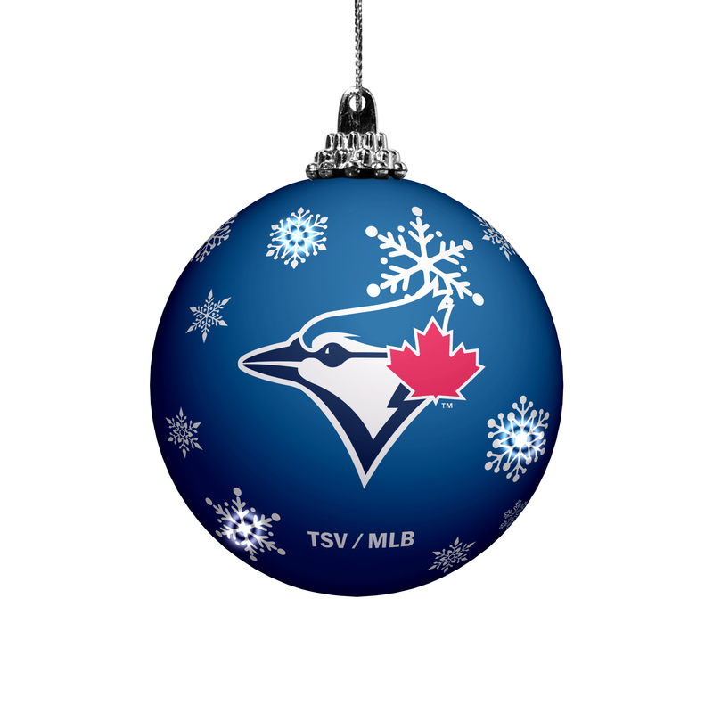 Toronto Blue Jays LED Light Up Ball Christmas Tree Ornament 2 PK