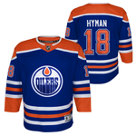 Zach Hyman Youth Edmonton Oilers Home Blue Premier Replica Jersey