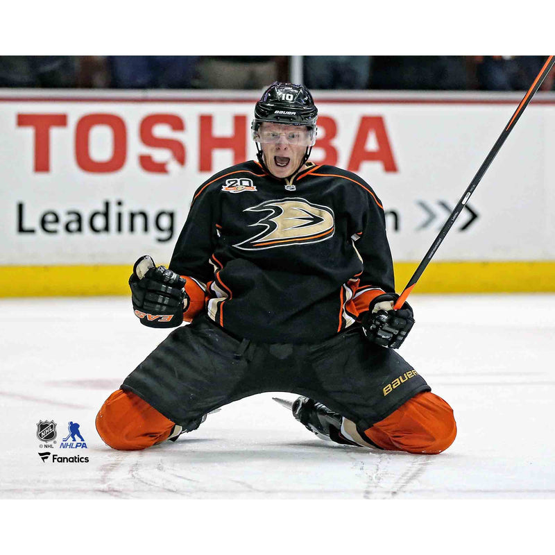 Corey Perry Anaheim Ducks Autographed Black Action Goal Celebration 8x10 Photo