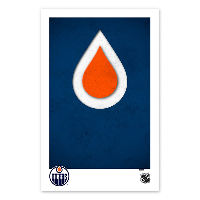 Mark Messier Edmonton Oilers Autographed Minimalist Logo 11x17 Poster Print