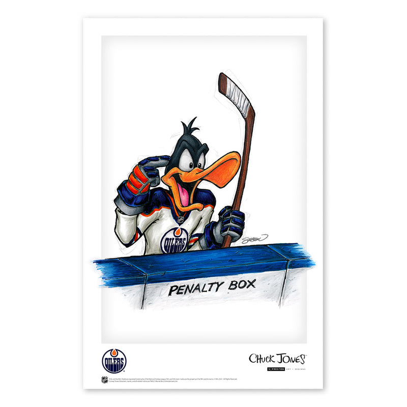 Adam Henrique Edmonton Oilers Autographed Looney Tunes Daffy 11x17 Poster Print