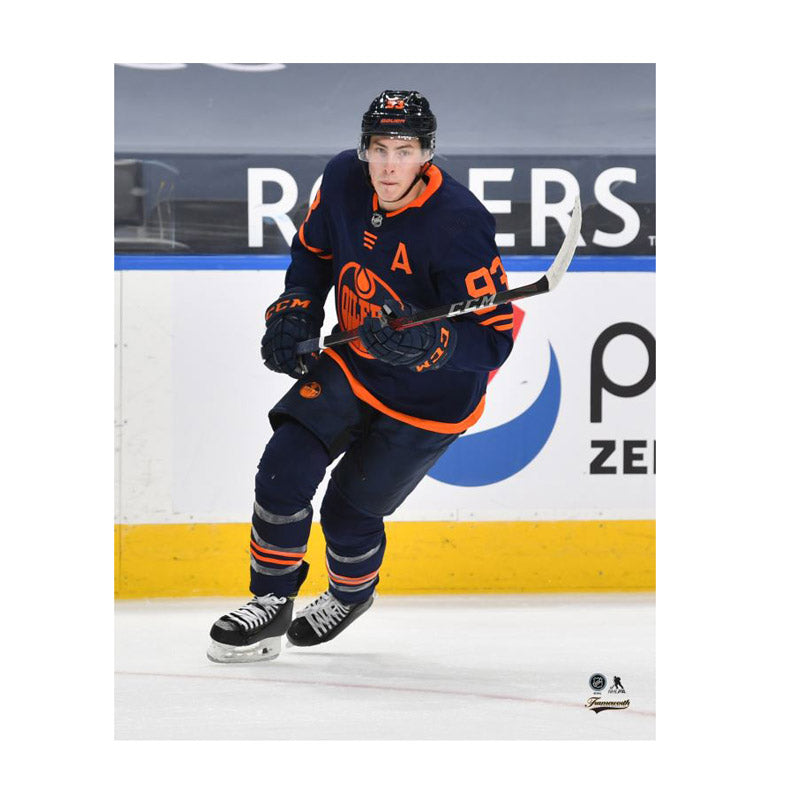 Ryan Nugent-Hopkins Edmonton Oilers Autographed Navy Action 8x10 Photo