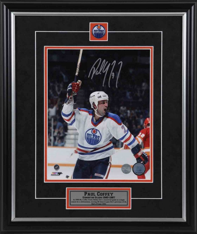 WAYNE GRETZKY, PAUL COFFEY and GRANT FUHR Autographed 36 x 18 “Outstanding  Oilers”Inscribed Photo UDA LE 50 - Game Day Legends